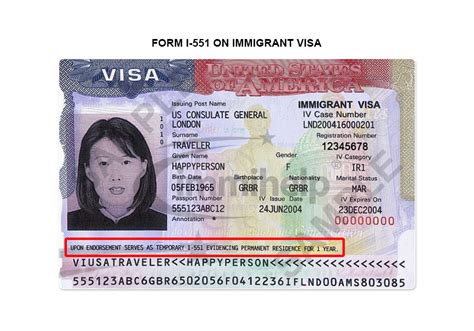 alien number on temporary i 551 visa