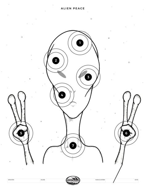 Alien Peace Printable Target