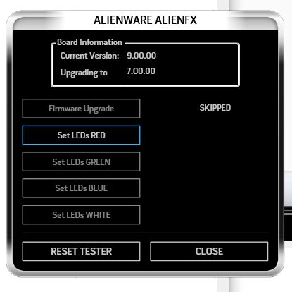 alienfx tester failed blue