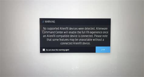 alienware fx device not detected