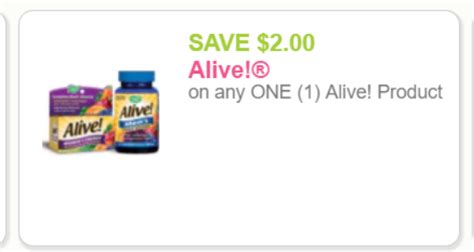 Alive Vitamins Printable Coupon