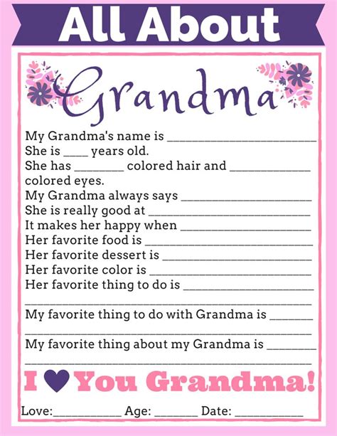 +26 All About Grandma Worksheet Ideas