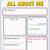 all about me free printable template - printable templates