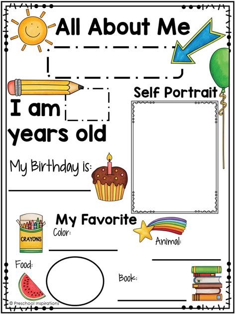 All About Me Poster Free Printable