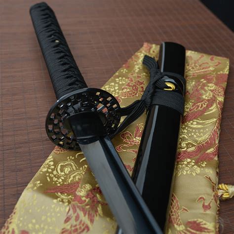 27" 2pc Black Ninja Sword Set Full Tang Machete Tactical Katana w/ BACK