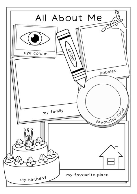 All About Me Printable Upper Worksheet Pdf