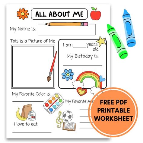 all about me worksheet preschool pdf