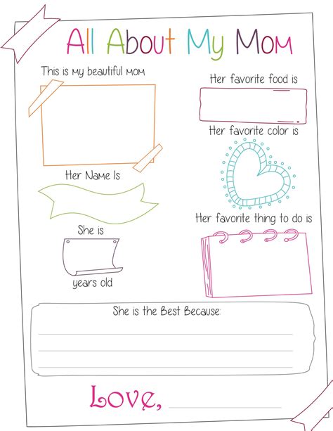All About My Mom Printable Pdf