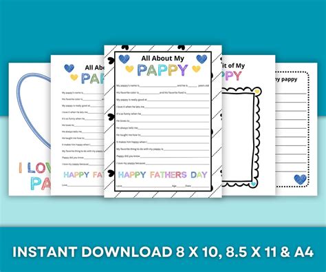 All About My Pappy Printable