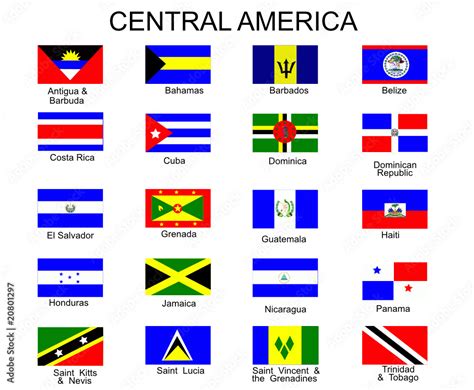 all central american flags