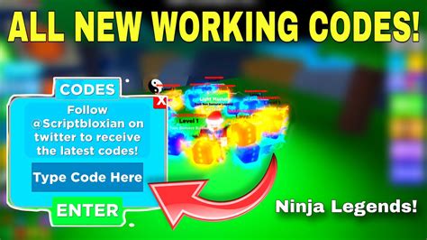 all codes for ninja legends 2023