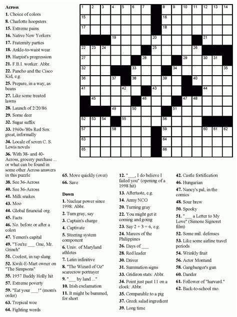 all crossword puzzles