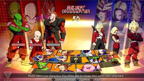 all dragon ball fighterz characters colors