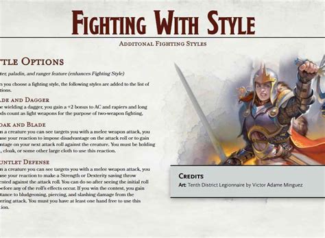 all fighting styles 5e