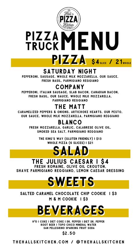 all fired up pizza truck menu