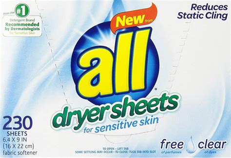 All Free Clear Dryer Sheets