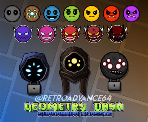 all geometry dash difficulty icons
