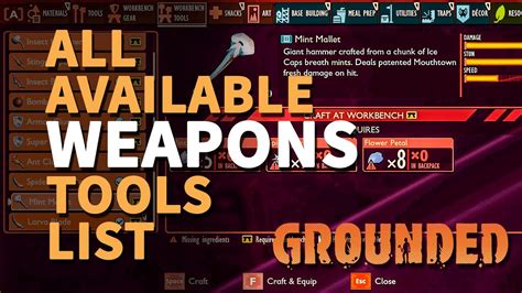 All Hammers In Grounded