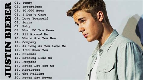 all justin bieber songs in order