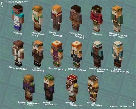 all minecraft villager skins