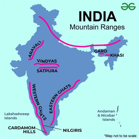 all mountain ranges in india map