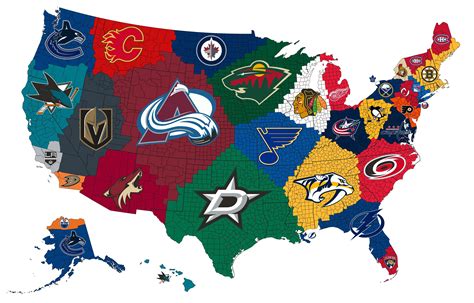 all nhl teams on one map