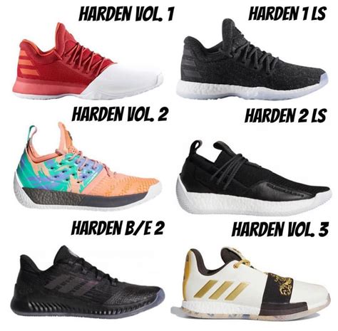 all of james harden shoes