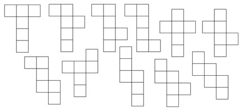 All Possible Nets For A Cube