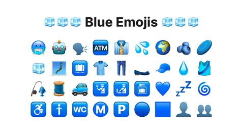 all the blue emojis