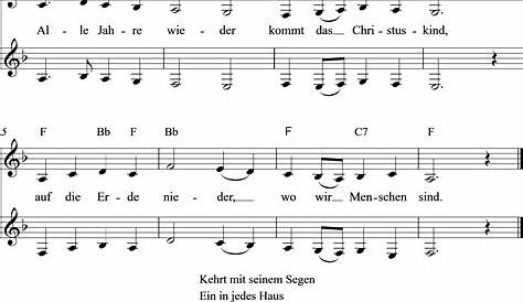 Alle Jahre Wieder - Lyrik - Weihnachtslieder Mit Noten - Christmas
