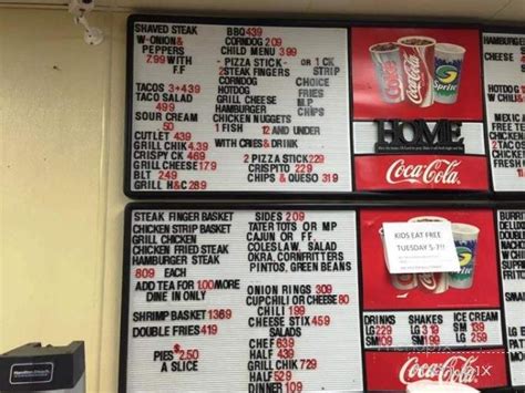 allen's burger center menu