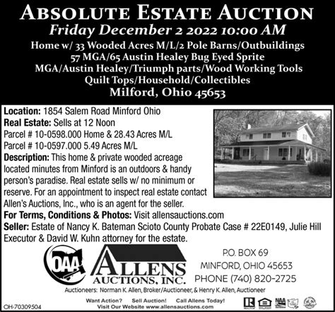 allen auction minford ohio