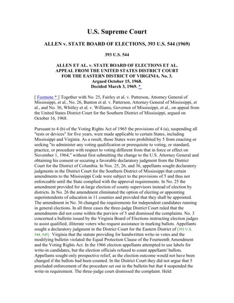 allen v state board of elections