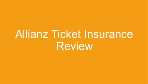 Allianz Event Ticket Insurance
