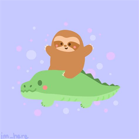 Alligator Sloth Cartoon