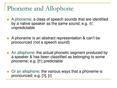 Allophone Vs Phoneme