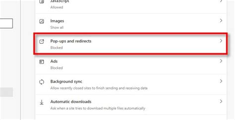 allow pop ups specific websites