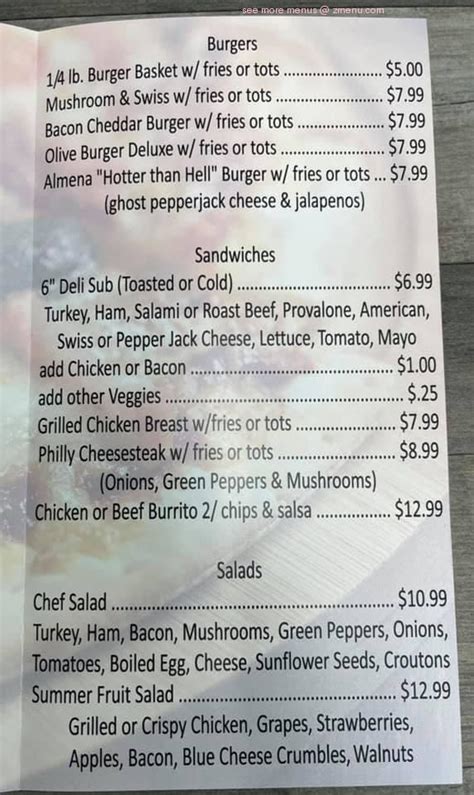 Almena Store Menu