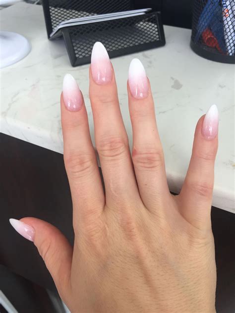 Almond shaped nails ombré French manicure French tip nails, French manicure nails, Manicure