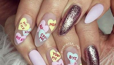 Almond Valentines Nails