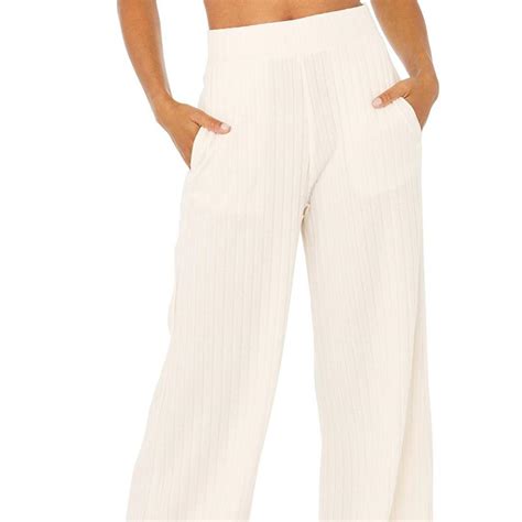 alo yoga ribbed take comfort wide leg pant