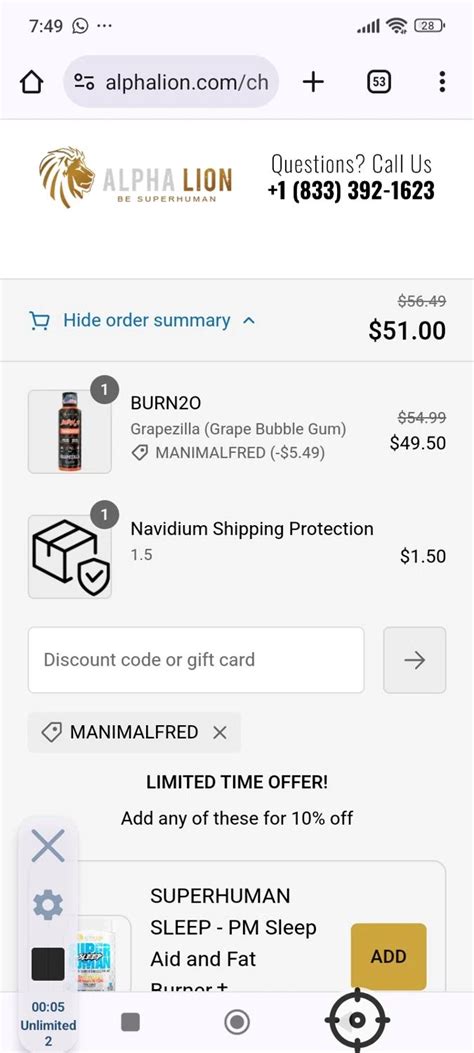 alpha lion discount code