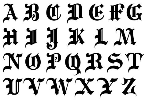 Gothic alphabet Royalty Free Vector Image VectorStock