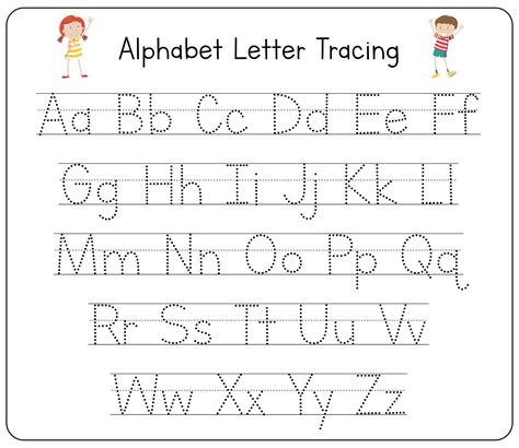 alphabet tracing guidelines