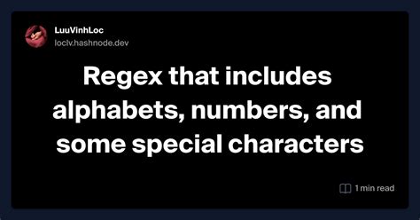 Alphabets Numbers And Special Characters Regex