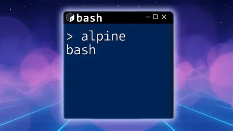 Alpine Linux Setup Bash