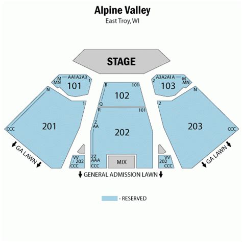 Alpine Valley Seating Chart With Row Numbers