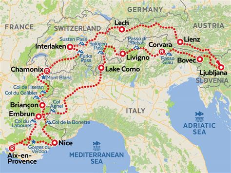 alps mountain road map