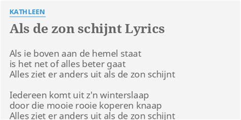 als de zon schijnt lyrics