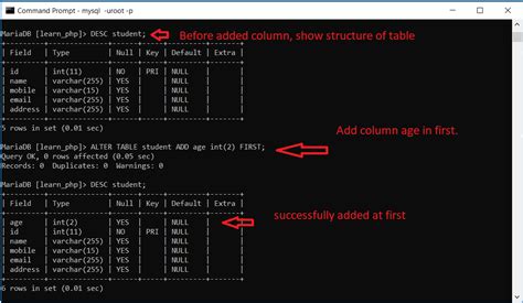 Alter Table Add Column Mysql Workbench